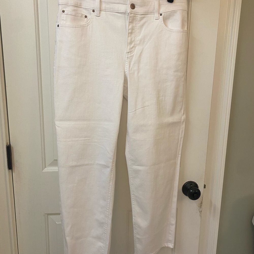 Talbots White Denim Stovepipe Stretch Ankle-length Jeans - like new.